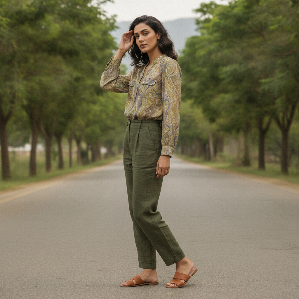 Emily Paisley Print Cotton Blouse for Women | BONNARE