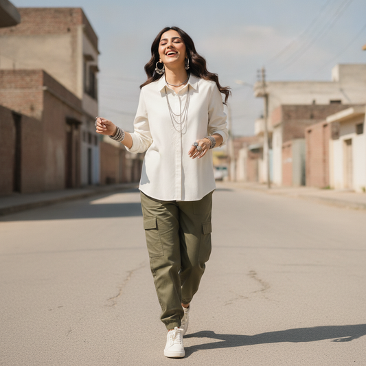 Annemrel Cream Viscose Women's Shirt