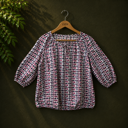 Bonnare Women's Purple Abstract Print Viscose Blouse