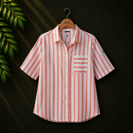 Navigazion Women's Pink Stripe Viscose Shirt