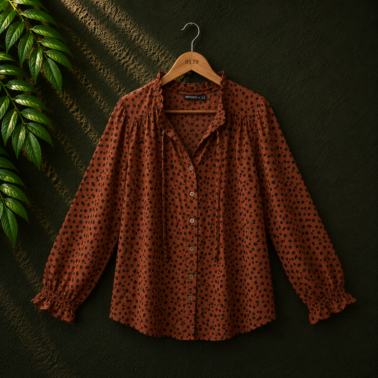 LC Waikiki Women's Brown Polka Dot Cotton Blouse