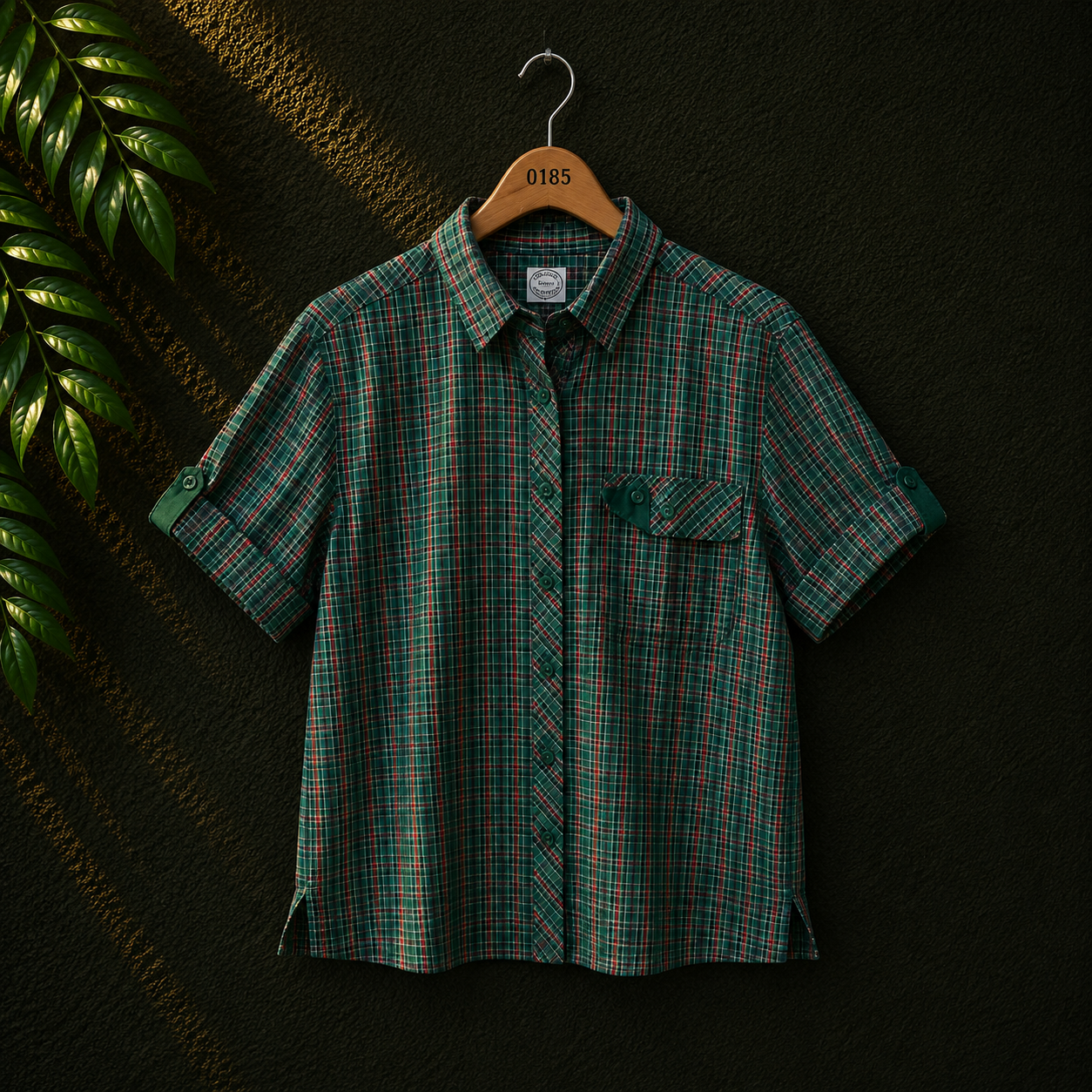 Imperial Women's Green Check Cotton Shirt