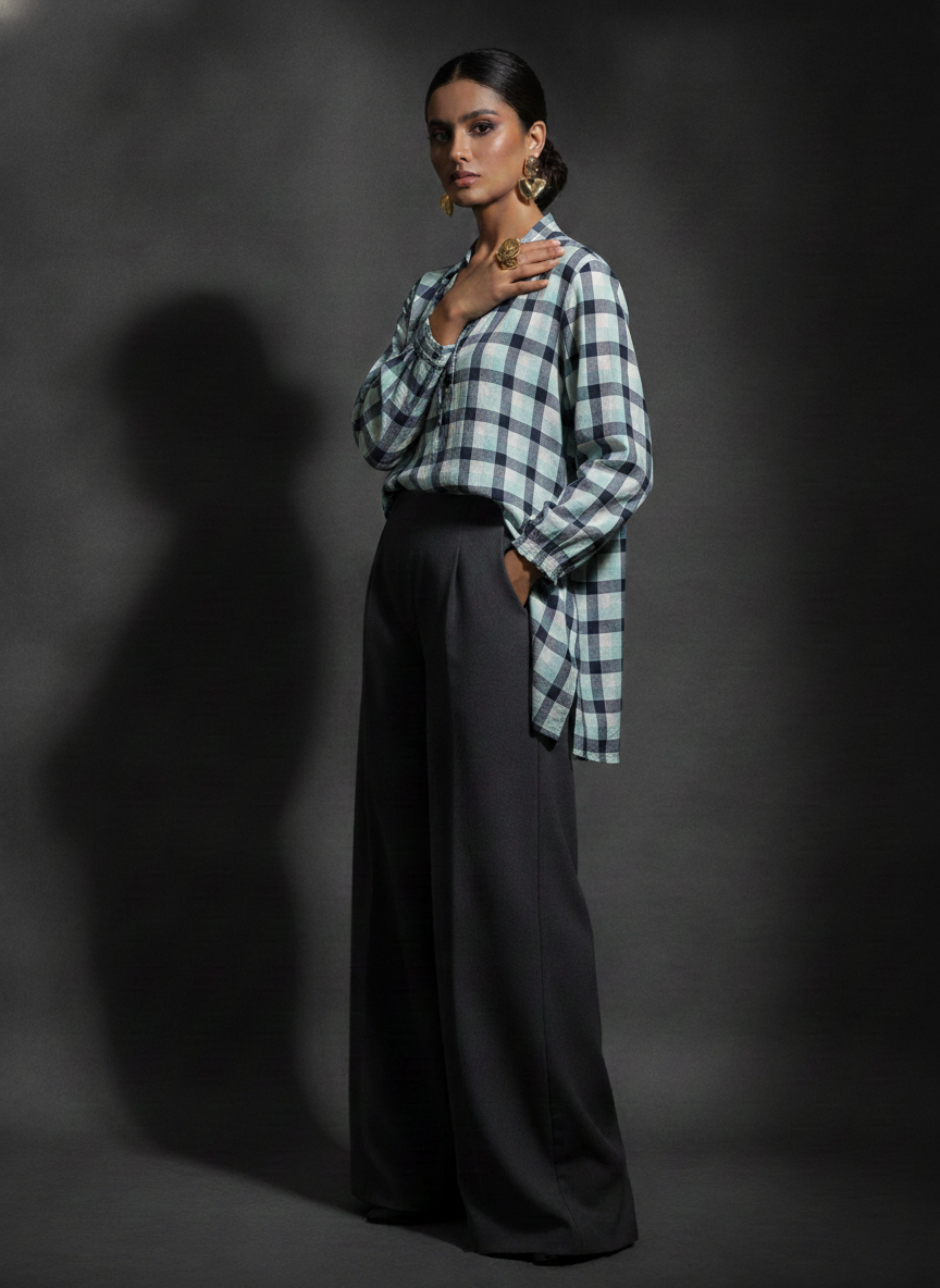 Gina Pink Checked Cotton Shirt | BONNARE