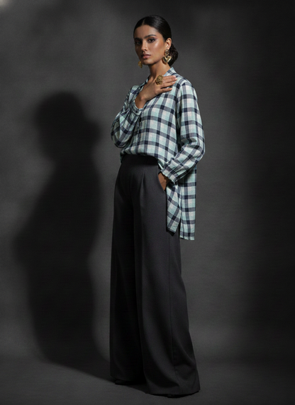 Gina Pink Checked Cotton Shirt | BONNARE