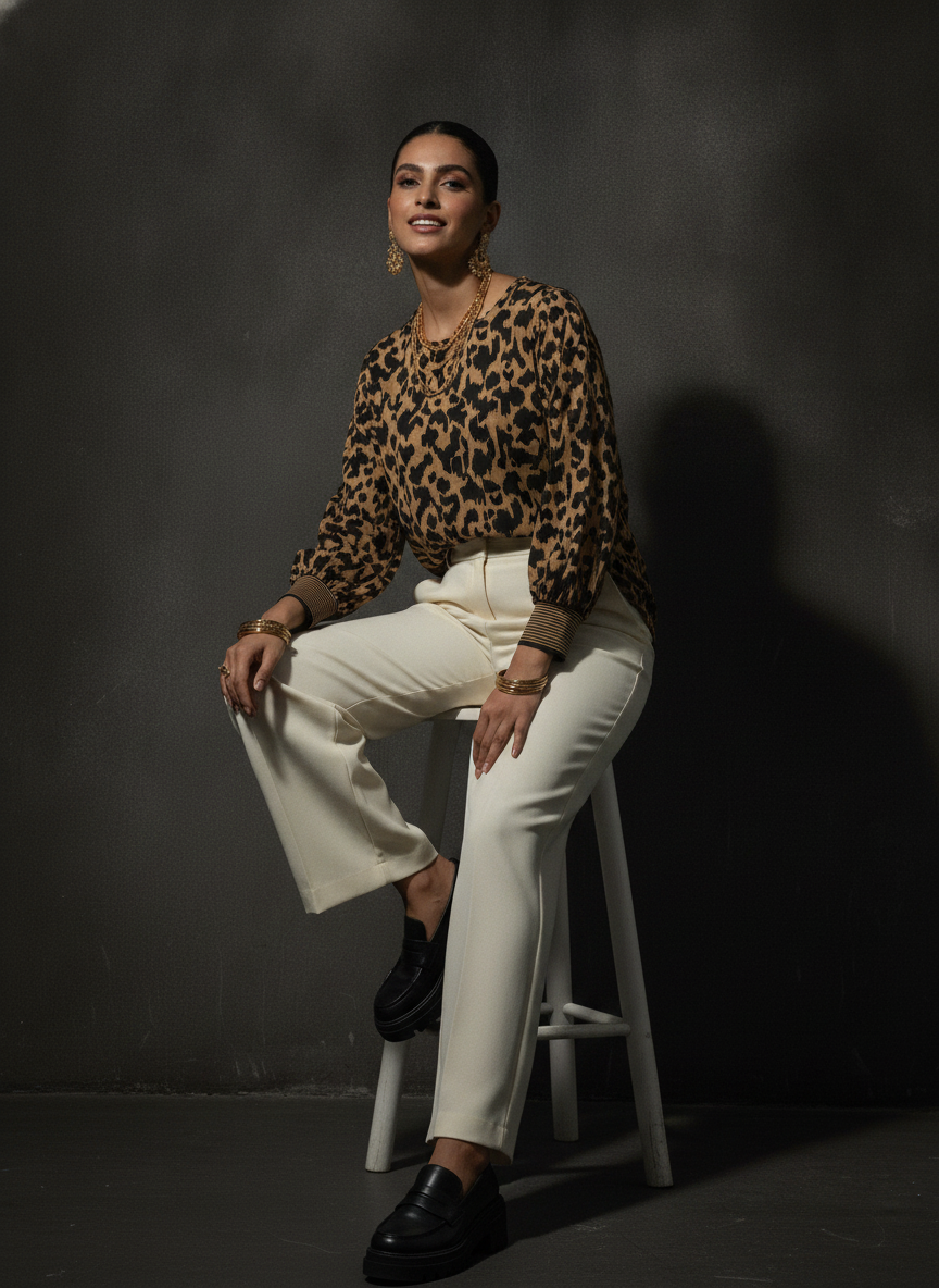 Garcia Animal Print Cotton Top | BONNARE