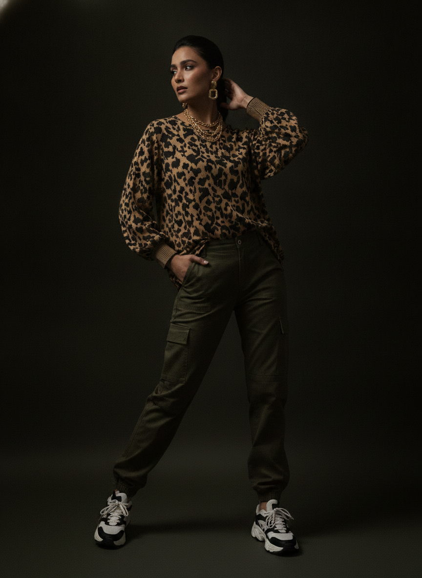 Garcia Animal Print Cotton Top | BONNARE