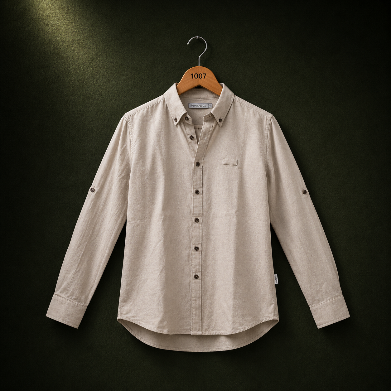 PLUS Classic Beige Cotton Button-Down Shirt | BONNARE