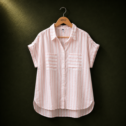 Ever Me Pink Striped Cotton Shirt