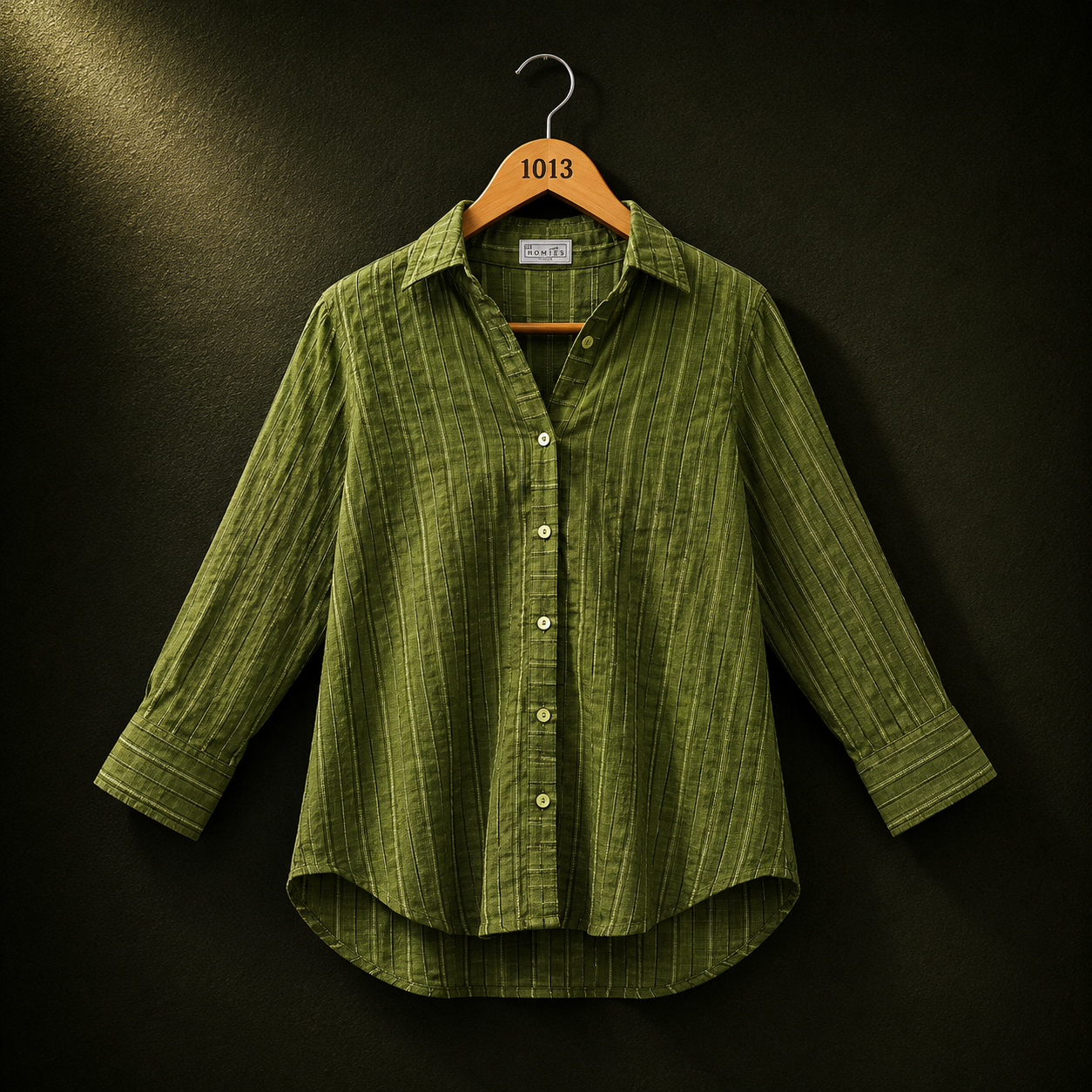Bonnita Olive Green Textured Viscose Shirt