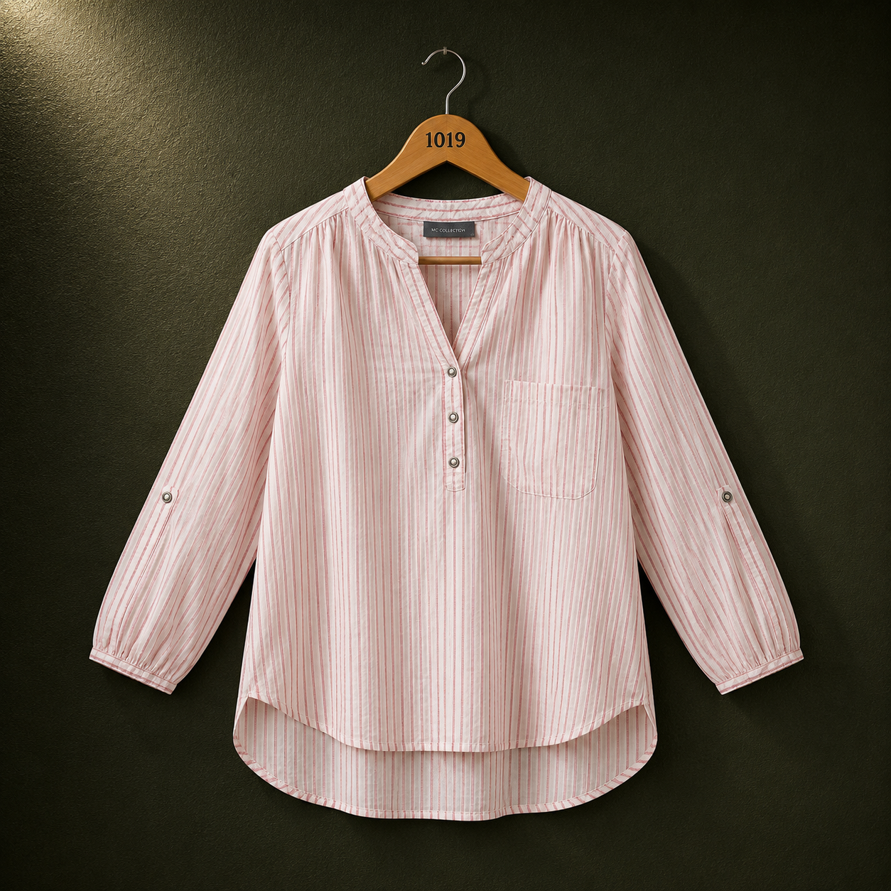 Yessica Pink Striped Cotton Blouse
