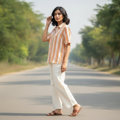 King Field Multicolor Striped Cotton Shirt for Women | BONNARE
