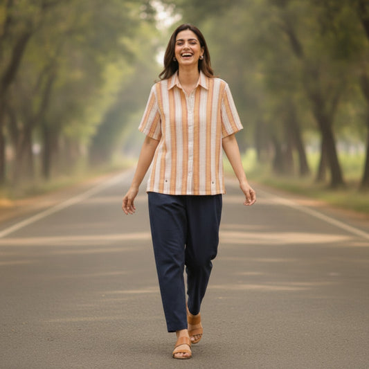King Field Multicolor Striped Cotton Shirt for Women | BONNARE