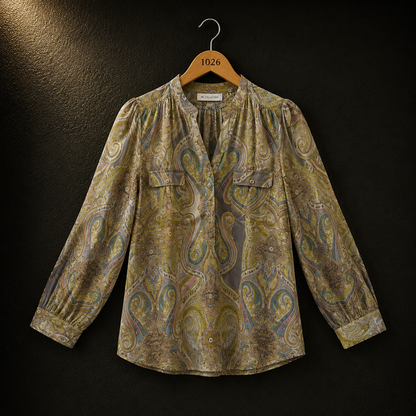 Emily Paisley Print Cotton Blouse for Women | BONNARE