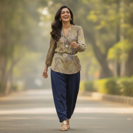 Emily Paisley Print Cotton Blouse for Women | BONNARE