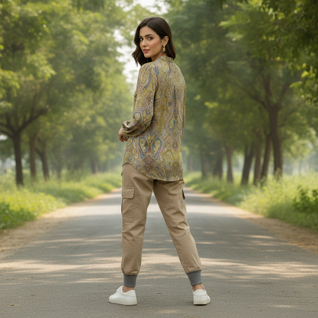 Emily Paisley Print Cotton Blouse for Women | BONNARE