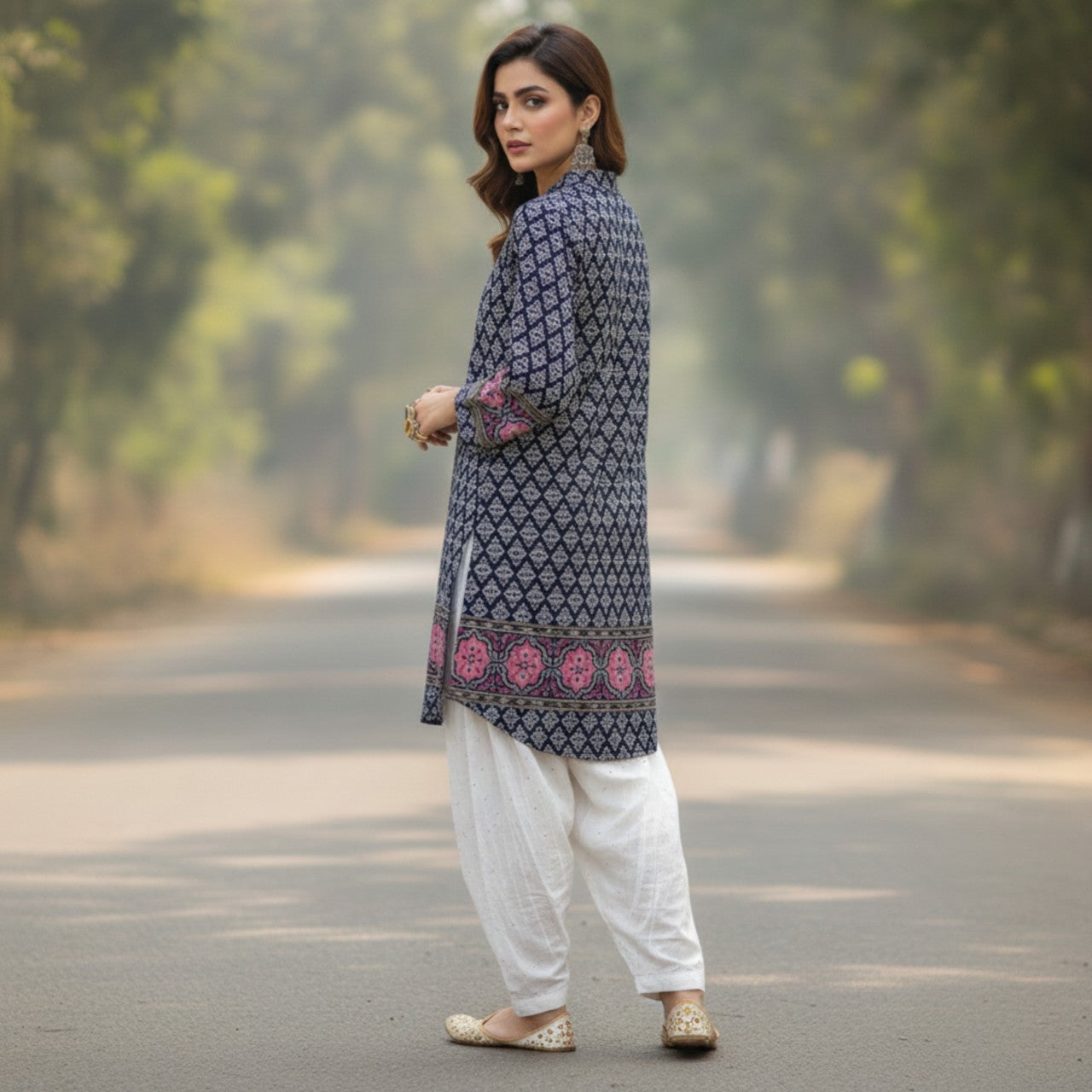 Jennifer Taylor Printed Viscose Long Kurti for Women | BONNARE