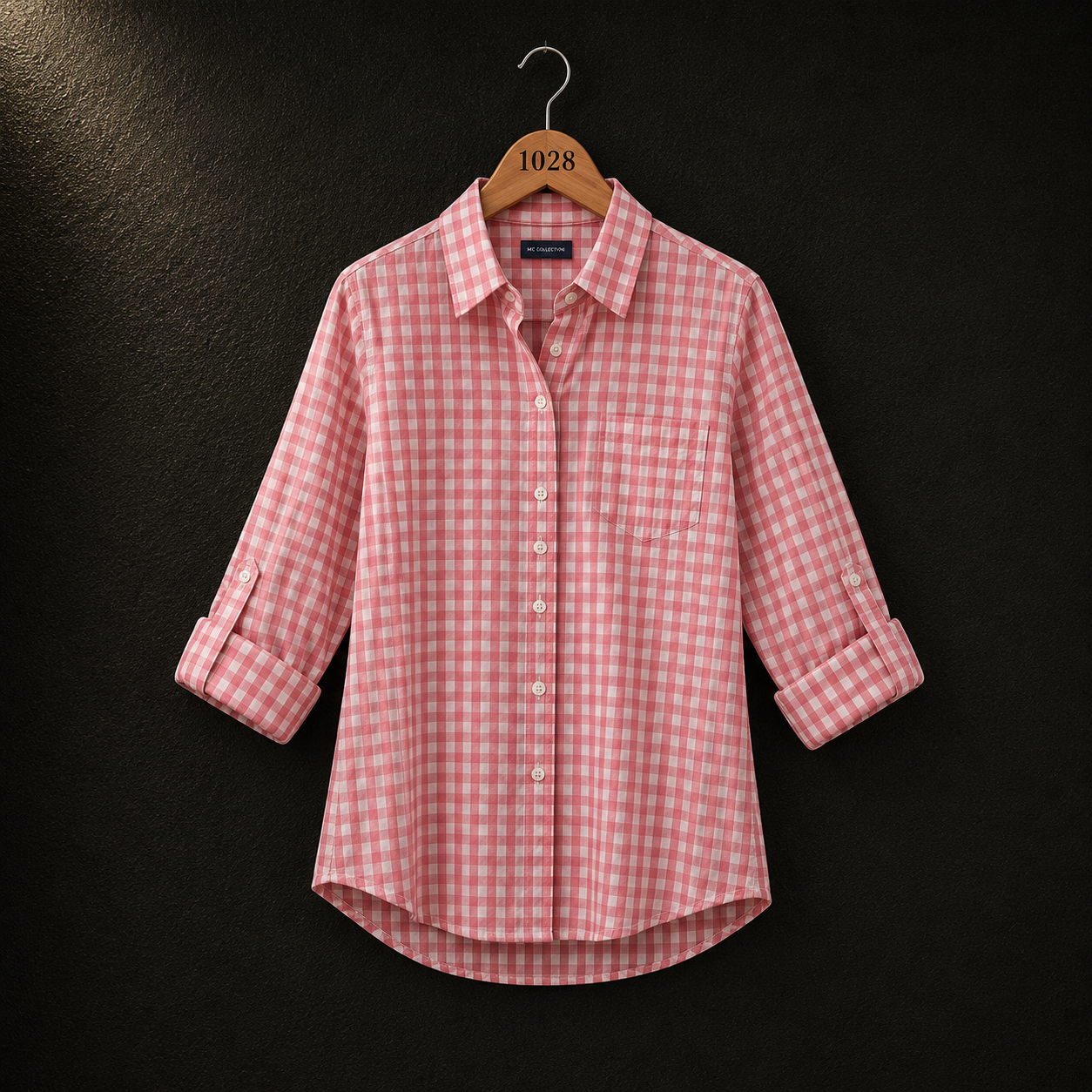 Marco Polo Pink Check Cotton Shirt for Women | BONNARE