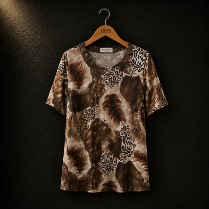 Baoshida Printed Viscose Casual Top for Women | BONNARE