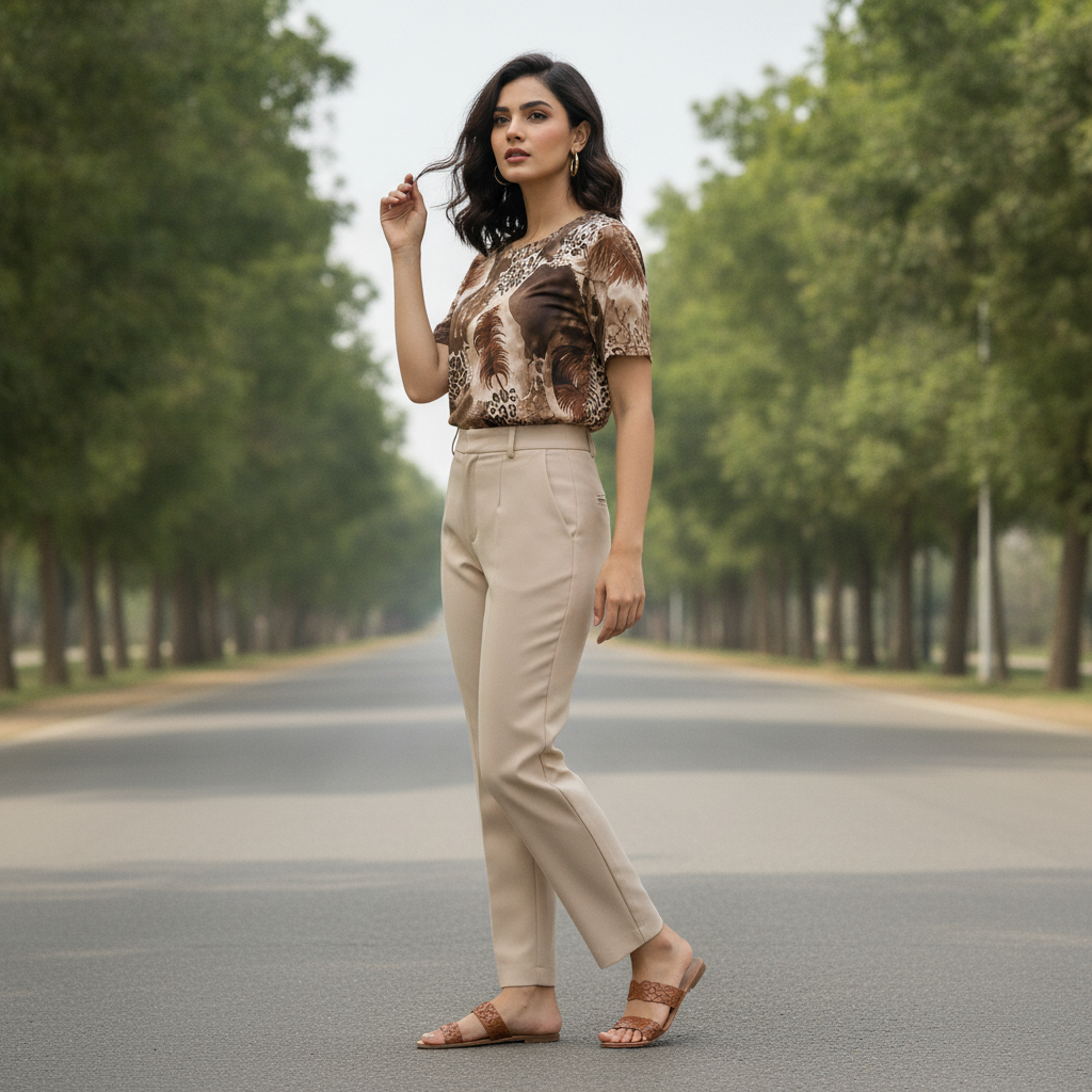 Baoshida Printed Viscose Casual Top for Women | BONNARE