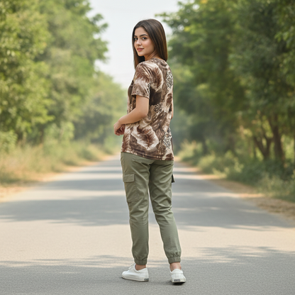 Baoshida Printed Viscose Casual Top for Women | BONNARE