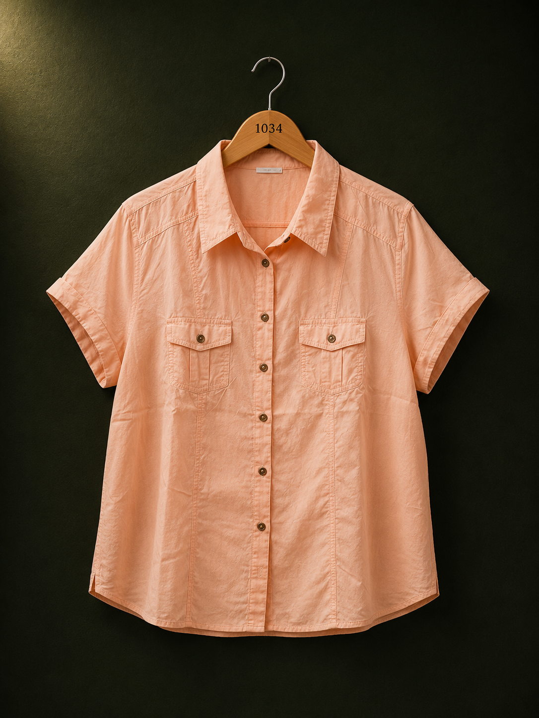 Bexleys Peach Utility Cotton Shirt for Women