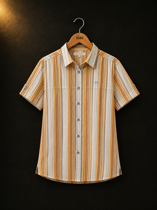 Vaude Multicolour Stripe Cotton Shirt for Women