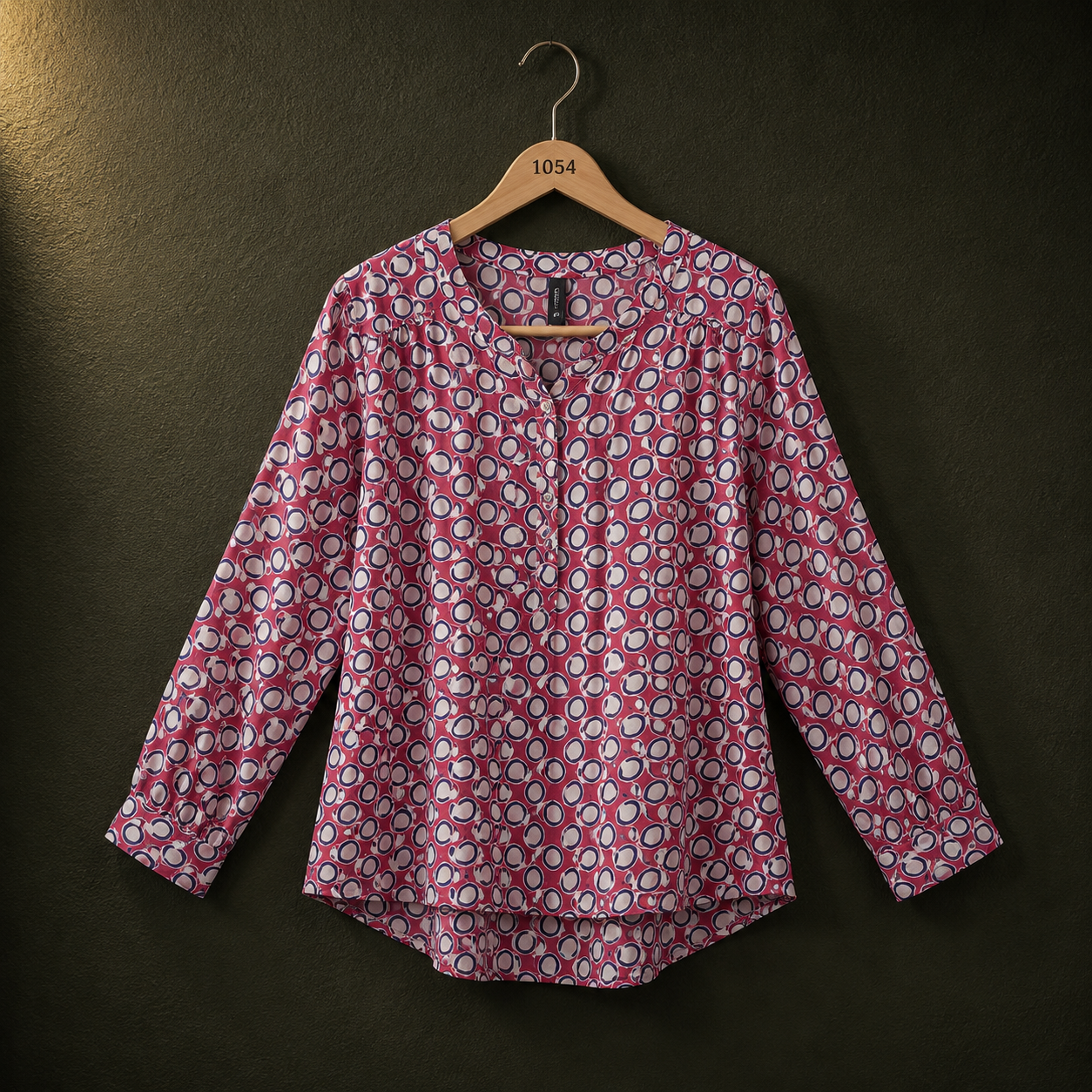 Women's Pink Printed Viscose Casual Top
