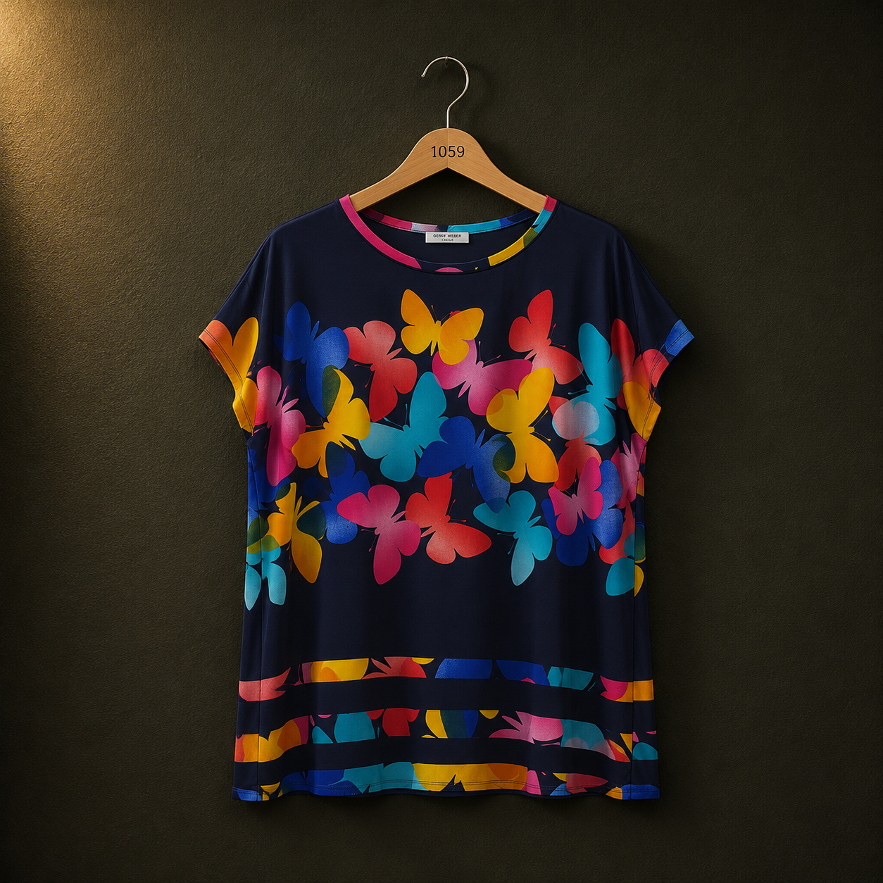 Women's Butterfly Print Viscose Casual Top