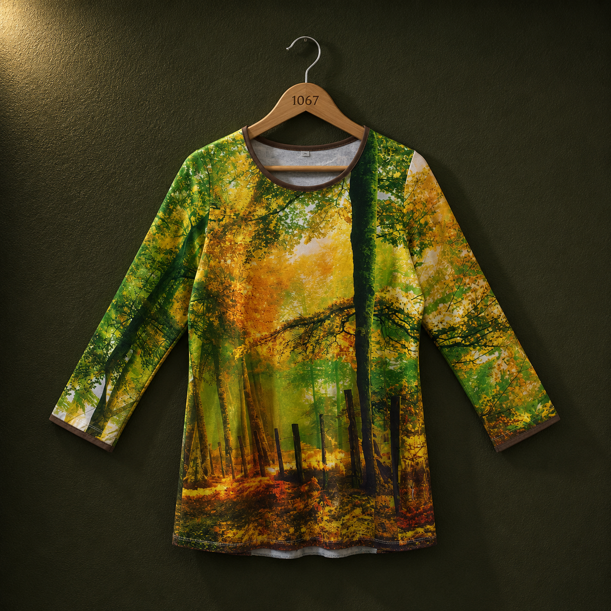 Bonnare Forest Print Viscose Top for Women | Nature Graphic Casual Top