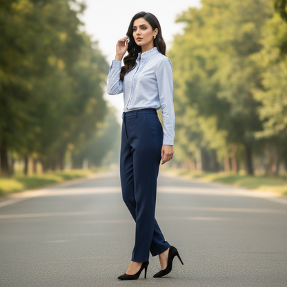 S'Oliver Light Blue Cotton Shirt for Women | Elegant Casual Button Shirt