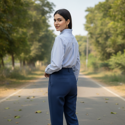 S'Oliver Light Blue Cotton Shirt for Women | Elegant Casual Button Shirt