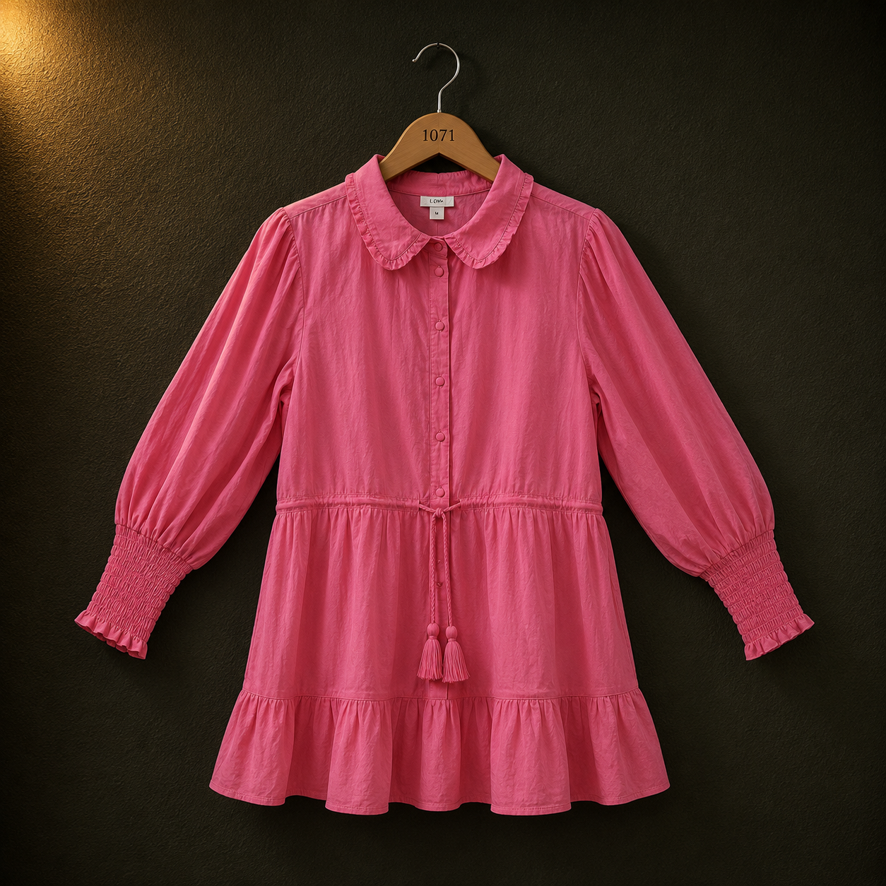 River Island Pink Cotton Tunic Top for Women | Peter Pan Collar Casual Blouse