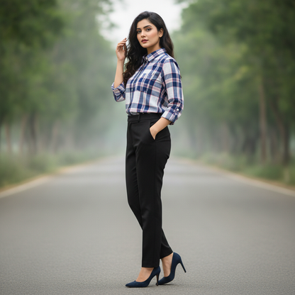 Tommy Hilfiger Checked Cotton Shirt for Women | Classic Plaid Casual Shirt
