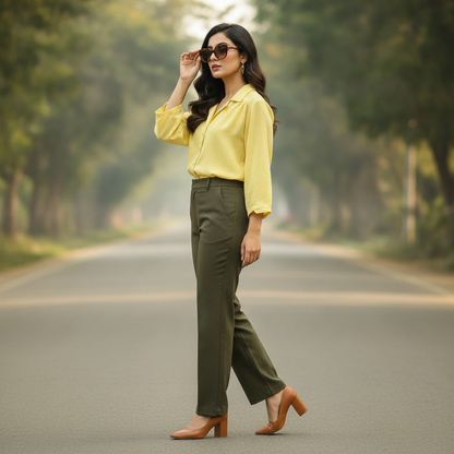Sarah Ley Cream Viscose Shirt for Women | Relaxed Button-Up Blouse  ✅ Product Description