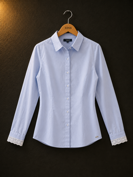 Park Avenue Light Blue Cotton Shirt for Women | Formal Button-Up Shirt