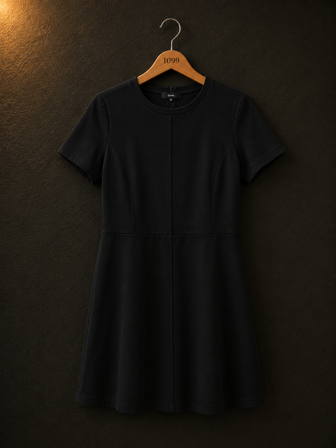 George Black Viscose Dress for Women | Elegant Short Sleeve A-Line Dress