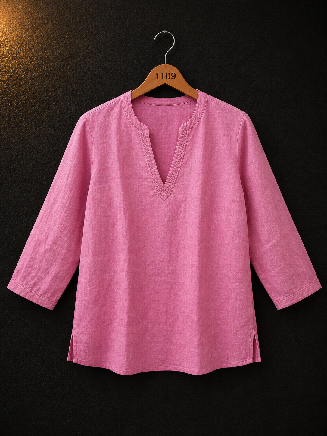 BONNARE Pink Cotton Women's Tunic Top