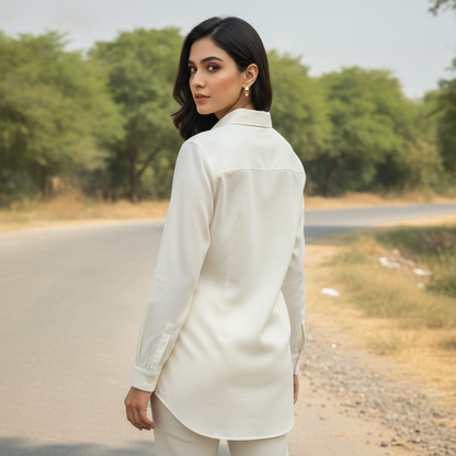 Annemrel Cream Viscose Women's Shirt