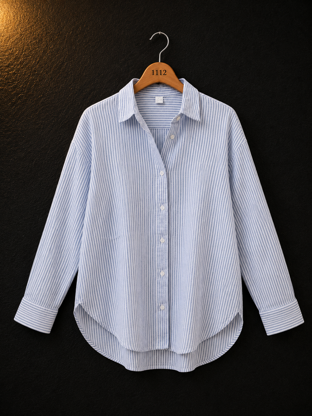 H&M Light Blue Striped Cotton Women's Shirt