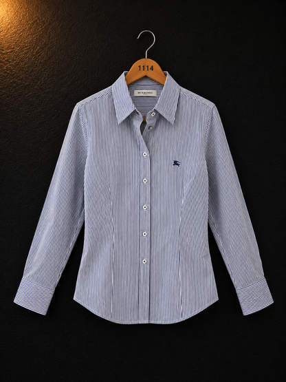 Legacy Blue & White Striped Cotton Women's Shirt