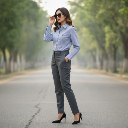 Legacy Blue & White Striped Cotton Women's Shirt