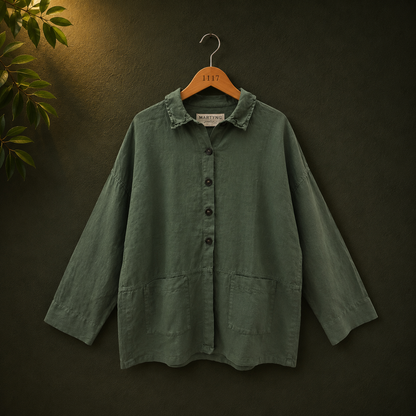 Shirting Olive Green Cotton Women's Shirt