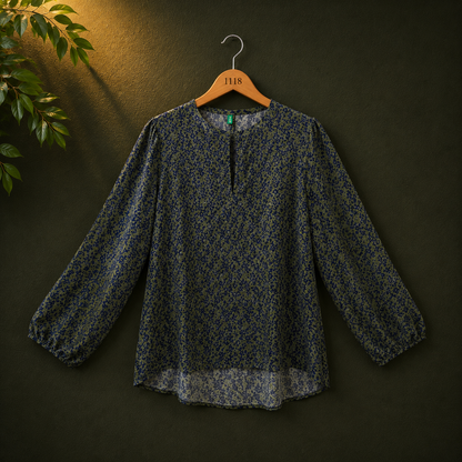 UC Olive Printed Viscose Women's Top  ✅ Product Description
