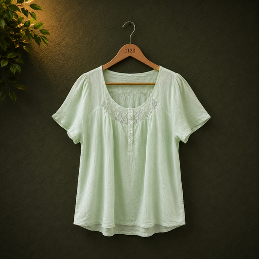 BONNARE Mint Green Viscose Women's Top