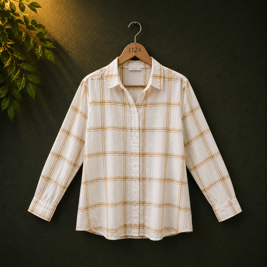H&M White Checked Cotton Women's Shirt