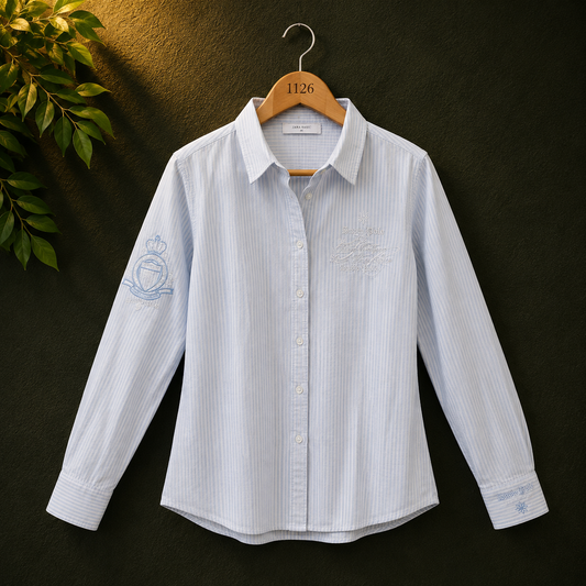 Franco Callegari Light Blue Striped Cotton Women's Shirt