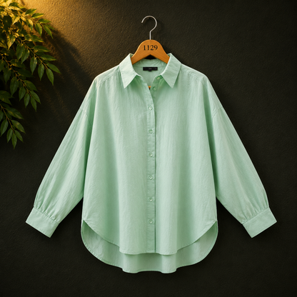 Primark Mint Green Cotton Women's Oversized Shirt