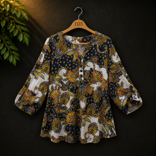 Bonnare Paisley Print Polyester Top