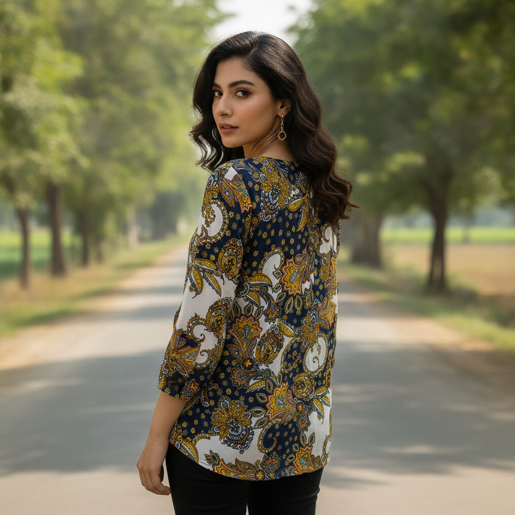 Bonnare Paisley Print Polyester Top