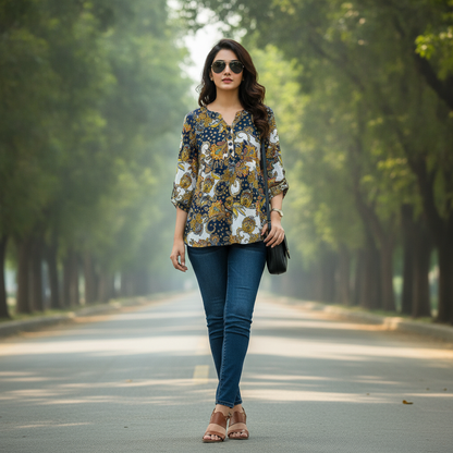 Bonnare Paisley Print Polyester Top